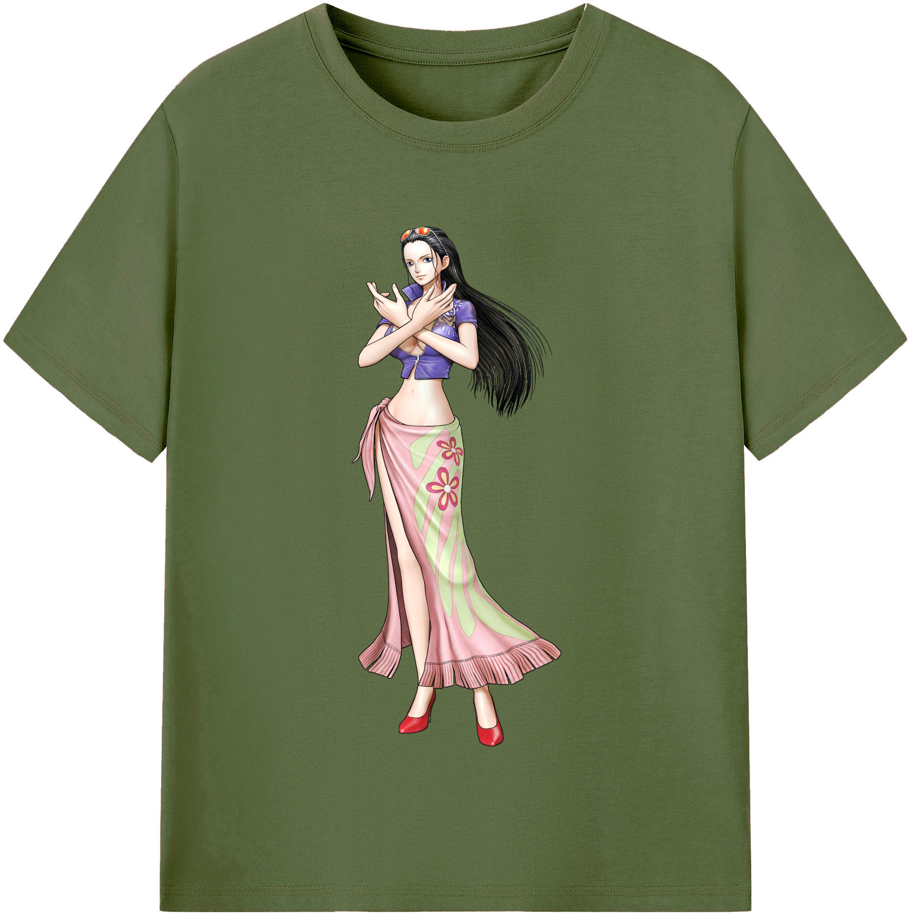 ワンピース ニコ・ロビン ONE PIECE Nico Robin 綿100％半袖Tシャツ（フロントプリント）